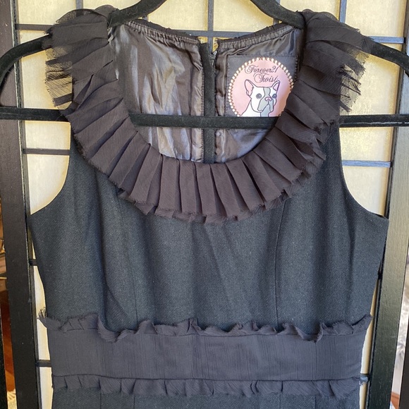 Forever 21 Twist | Black Dress Wool blend Sz S/P - Picture 2 of 6
